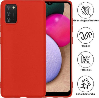 Forterra Samsung A02s Hoesje Siliconen Backcover Lichtgewicht - Rood