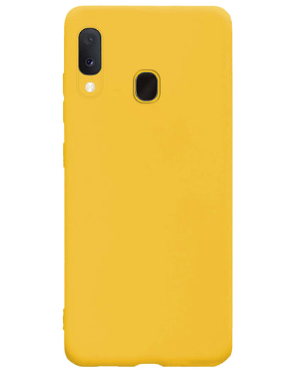 Forterra Samsung A20e Hoesje Siliconen Backcover Lichtgewicht - Geel