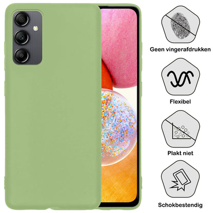 Forterra Samsung A14 Hoesje Siliconen Backcover Lichtgewicht - Groen