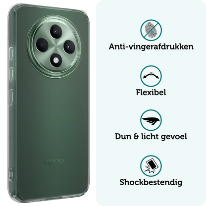 Forterra Oppo Reno 12 F Hoesje Siliconen Backcover Lichtgewicht - Transparant