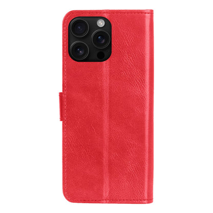 Forterra iPhone 16 Pro Max Hoesje Bookcase Cover met Kaarthouder - Rood