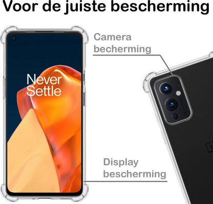 Forterra OnePlus 9 Hoesje Shockproof Backcover Siliconen - Transparant