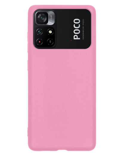 Forterra Xiaomi Poco M4 Pro 5G Hoesje Siliconen Backcover Lichtgewicht - Lichtroze