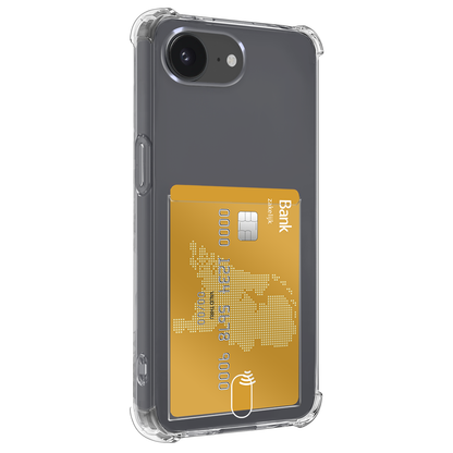 Forterra iPhone 17e Hoesje Kaarthouder Backcover Shockproof - Transparant
