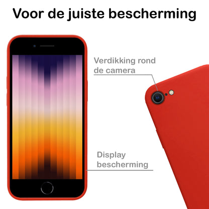 Forterra iPhone SE 2022 Hoesje Siliconen Backcover Lichtgewicht - Rood