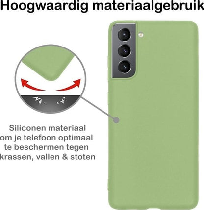 Forterra Samsung S21 Plus Hoesje Siliconen Backcover Lichtgewicht - Groen