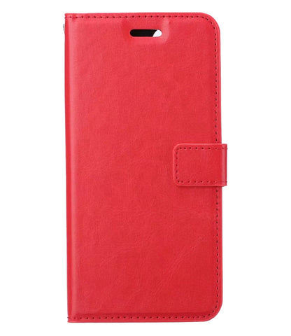 Forterra iPhone 13 Hoesje Bookcase Cover met Kaarthouder - Rood