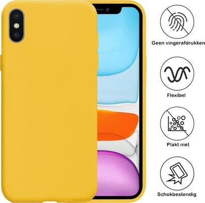 Forterra iPhone Xs Max Hoesje Siliconen Backcover Lichtgewicht - Geel