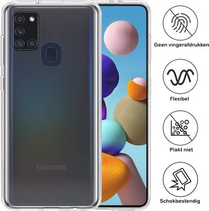 Forterra Samsung A21s Hoesje Siliconen Backcover Lichtgewicht - Transparant