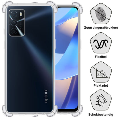 Forterra OPPO A16 Hoesje Shockproof Backcover Siliconen - Transparant