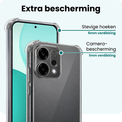Forterra OPPO Reno 14 Hoesje Shockproof Backcover Siliconen - Transparant