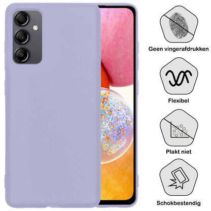Forterra Samsung A14 Hoesje Siliconen Backcover Lichtgewicht - Lila