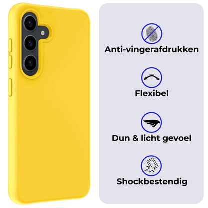 Forterra Samsung S24 Plus Hoesje Siliconen Backcover Lichtgewicht - Geel