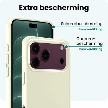 Forterra iPhone 18 Pro Max Hoesje Siliconen Backcover Lichtgewicht - Wit