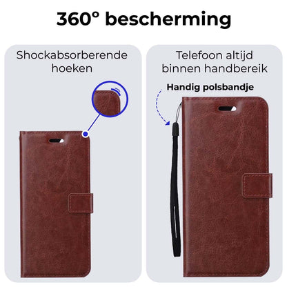 Forterra Samsung A25 Hoesje Bookcase Cover met Kaarthouder - Bruin