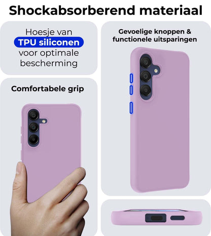 Forterra Samsung A15 Hoesje Siliconen Backcover Lichtgewicht - Lila