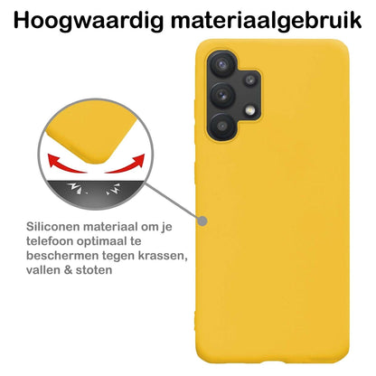 Forterra Samsung A32 4G Hoesje Siliconen Backcover Lichtgewicht - Geel