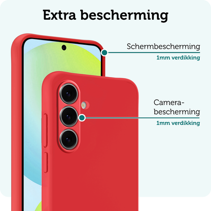 Forterra Samsung S24 FE Hoesje Siliconen Backcover Lichtgewicht - Rood