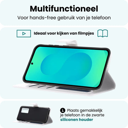 Forterra Samsung S25 Plus Hoesje Bookcase Cover met Kaarthouder - Wit