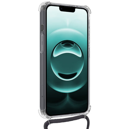 Forterra iPhone 16e Hoesje Kaarthouder met Koord Backcover Shockproof - Transparant