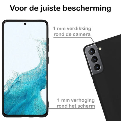 Forterra Samsung S22 Hoesje Siliconen Backcover Lichtgewicht - Zwart