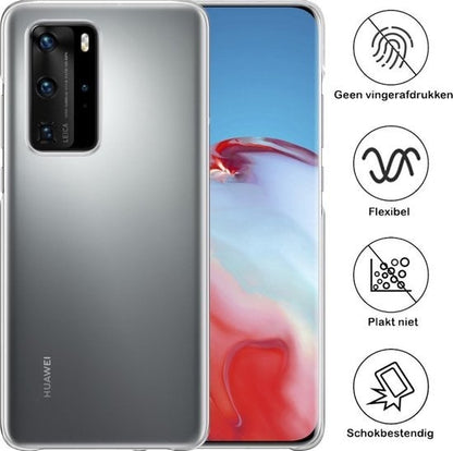 Forterra Huawei P40 Pro Hoesje Siliconen Backcover Lichtgewicht - Transparant
