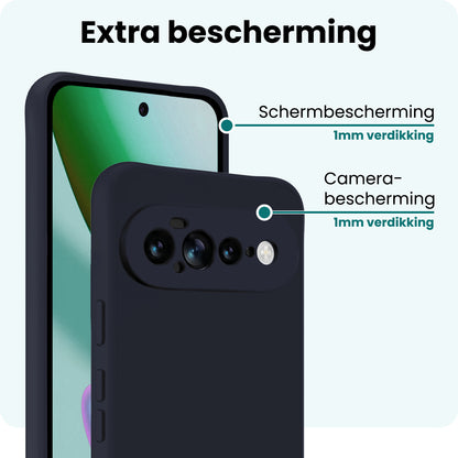 Forterra Google Pixel 11 Pro XL Hoesje Siliconen Backcover Lichtgewicht - Donkerblauw