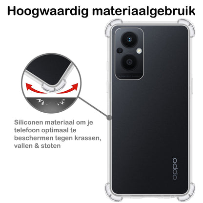 Forterra OPPO Reno 8 Lite Hoesje Shockproof Backcover Siliconen - Transparant