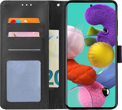 Forterra Samsung A51 Hoesje Bookcase Cover met Kaarthouder - Zwart