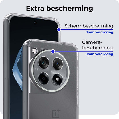 Forterra OnePlus 12R Hoesje Siliconen Backcover Lichtgewicht - Transparant
