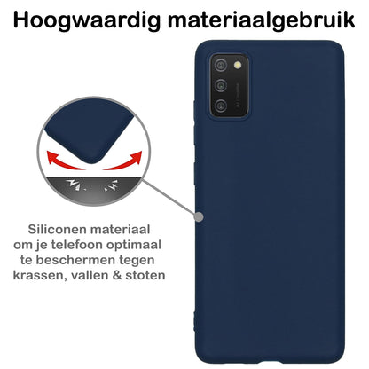 Forterra Samsung A03s Hoesje Siliconen Backcover Lichtgewicht - Donkerblauw