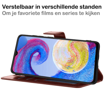 Forterra Samsung A04s Hoesje Bookcase Cover met Kaarthouder - Bruin