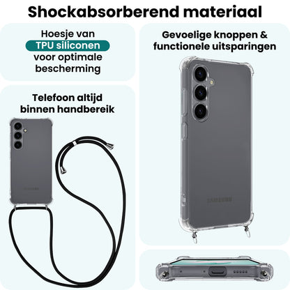 Forterra Samsung S26 Plus Hoesje met Koord Backcover Shockproof - Transparant