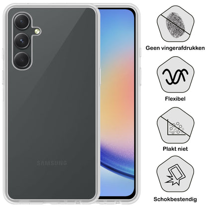 Forterra Samsung A34 Hoesje Siliconen Backcover Lichtgewicht - Transparant
