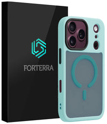 Forterra iPhone 18 Pro Hoesje Geschikt voor Magsafe Backcover Shockproof - Lichtblauw