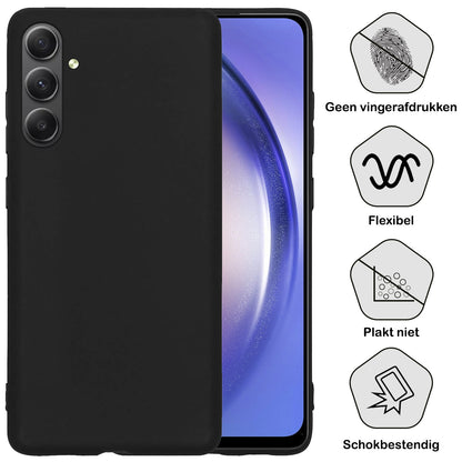 Forterra Samsung A54 Hoesje Siliconen Backcover Lichtgewicht - Zwart