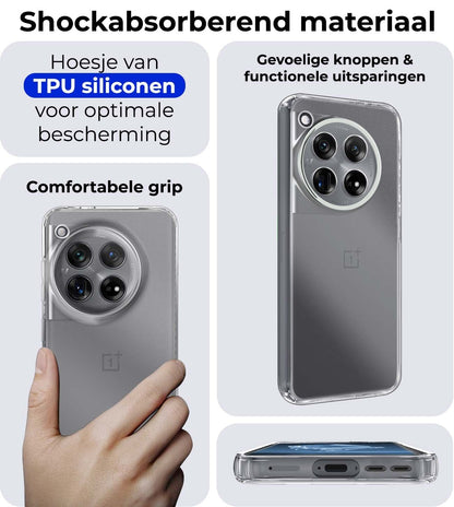 Forterra OnePlus 12 Hoesje Siliconen Backcover Lichtgewicht - Transparant