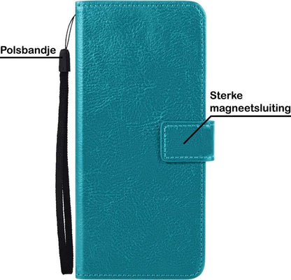 Forterra Samsung A52 5G Hoesje Bookcase Cover met Kaarthouder - Turquoise