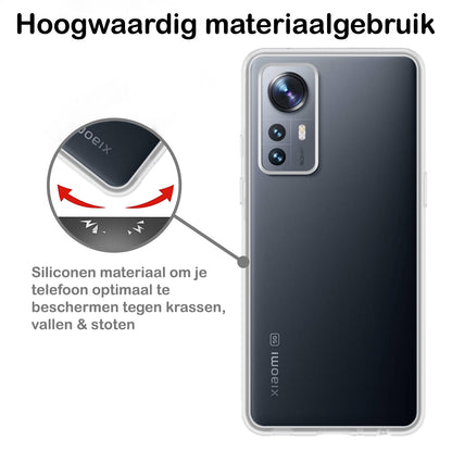Forterra Xiaomi 12 Hoesje Siliconen Backcover Lichtgewicht - Transparant