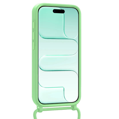 Forterra iPhone Air Hoesje Met Telefoonkoord en Pasjeshouder Siliconen - Groen