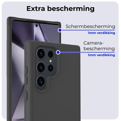 Forterra Samsung S24 Ultra Hoesje Siliconen Backcover Lichtgewicht - Zwart