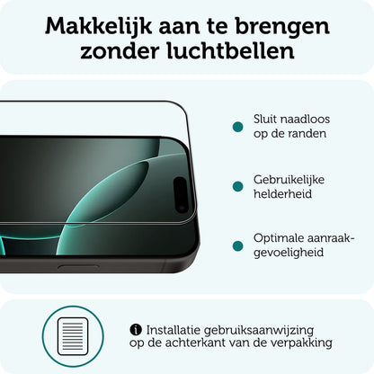 Forterra iPhone 16 Pro Max Screenprotector Gehard Glas - Full Screen