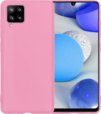 Forterra Samsung A42 Hoesje Siliconen Backcover Lichtgewicht - Lichtroze