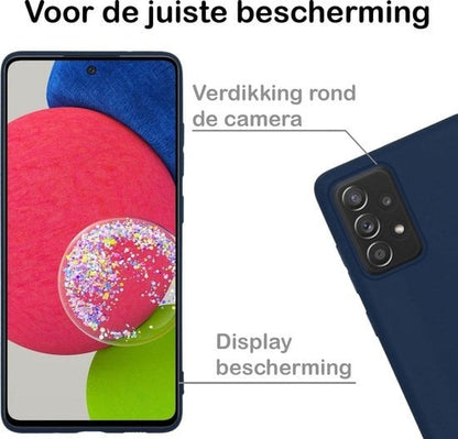 Forterra Samsung A52s Hoesje Siliconen Backcover Lichtgewicht - Donkerblauw