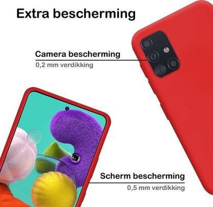 Forterra Samsung A51 Hoesje Siliconen Backcover Lichtgewicht - Rood