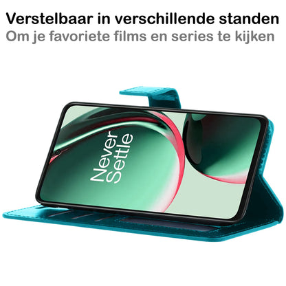Forterra OnePlus Nord CE 3 Lite Hoesje Bookcase Cover met Kaarthouder - Turquoise