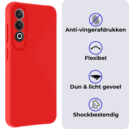 Forterra OnePlus Nord CE 4 Hoesje Siliconen Backcover Lichtgewicht - Rood