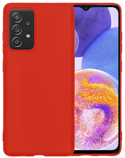 Forterra Samsung A23 Hoesje Siliconen Backcover Lichtgewicht - Rood