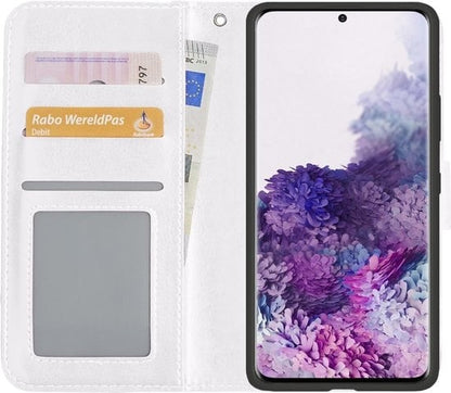 Forterra Samsung S20 Hoesje Bookcase Cover met Kaarthouder - Wit