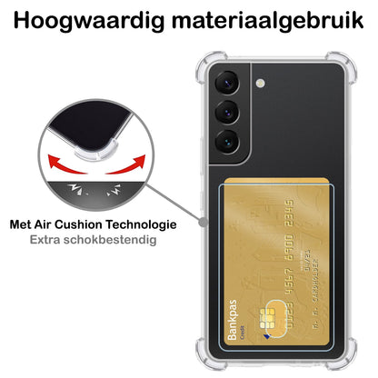 Forterra Samsung S22 Plus Hoesje Kaarthouder Backcover Shockproof - Transparant